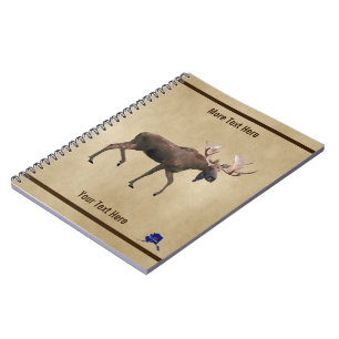 Bull Moose op oud papier Notitieboek