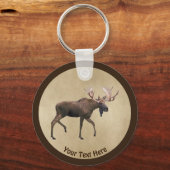 Bull Moose op oud papier Sleutelhanger (Voorkant)