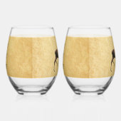 Bull Moose op oud papier Wijnglas Zonder Voet (Rechts)