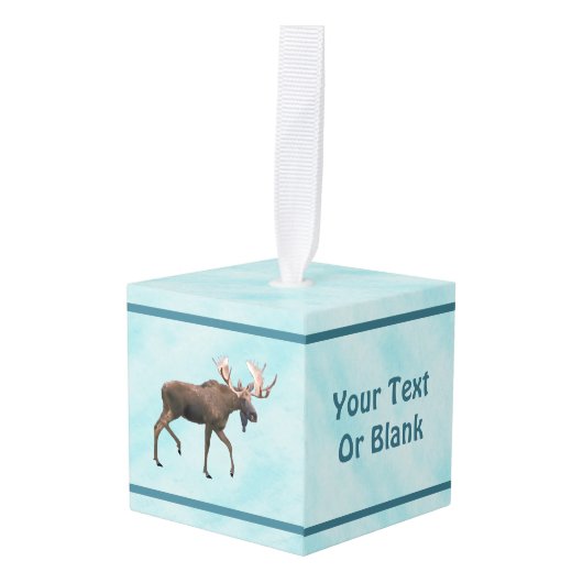 Bull Moose op sneeuw Decoratie (Voorkant hoekig)