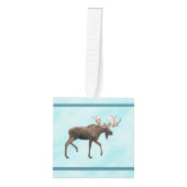 Bull Moose op sneeuw Decoratie (Voorkant)