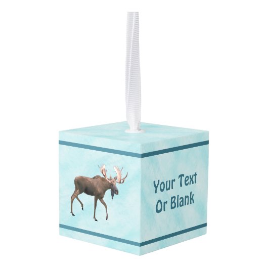 Bull Moose op sneeuw Decoratie (Achter hoekig)