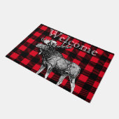 Bull Moose Red en Black Buffalo Check Pset Deurmat (Schuin)