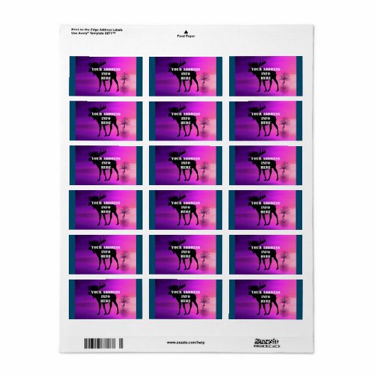 Bull Moose Silhouette Etiket (Full Sheet)