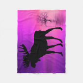 Bull Moose Silhouette Fleece Deken (Voorkant)