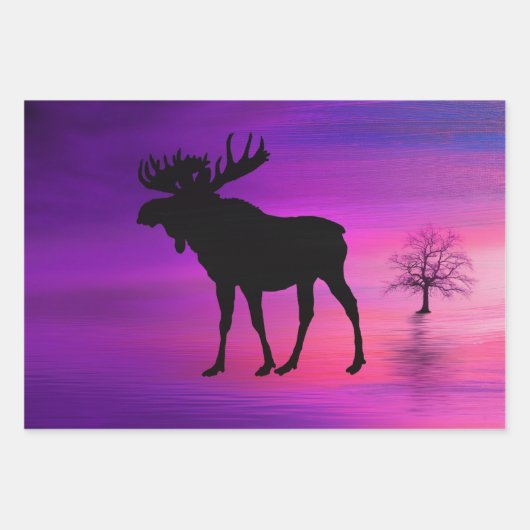 Bull Moose Silhouette Inpakpapier Vel (Voorkant)