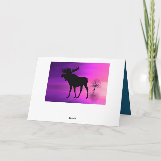 Bull Moose Silhouette Kaart (Achterkant)