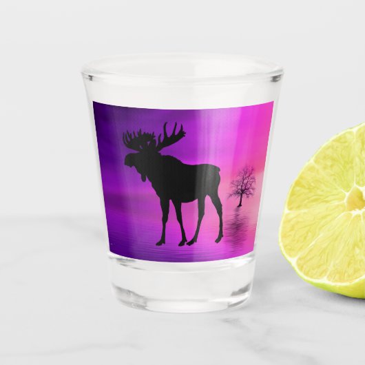 Bull Moose Silhouette Shot Glas (Voorkant)