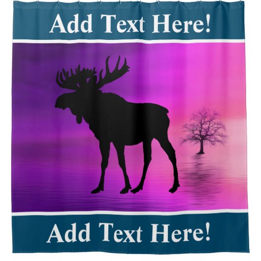 Bull Moose Silhouette Shower Curtain Douchegordijn (Voorkant)