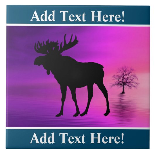 Bull Moose Silhouette Tegeltje (Voorkant)