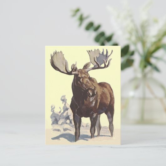 Bull Moose ~ Sunny Winter Day TRAVEL BRIEFKAART (Staand voorkant)