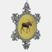 Bull Moose Tin Sneeuwvlok Ornament (Links)