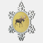 Bull Moose Tin Sneeuwvlok Ornament (Rechts)