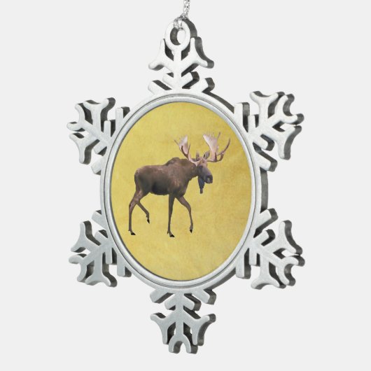 Bull Moose Tin Sneeuwvlok Ornament (Rechts)