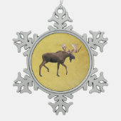 Bull Moose Tin Sneeuwvlok Ornament (Voorkant)