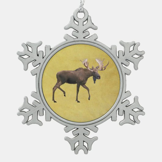 Bull Moose Tin Sneeuwvlok Ornament (Voorkant)
