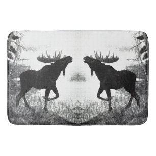 Bull Moose Wildlife Animal Silhouettes Bath Mat