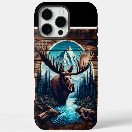 Bull Moose Wood Art Case-Mate iPhone Case (Achterkant)