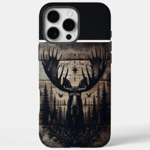 Bull Moose Wood Art iPhone 16 Pro Max Hoesje
