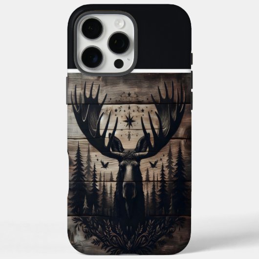 Bull Moose Wood Art Case-Mate iPhone Case (Achterkant)