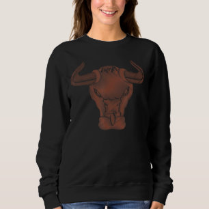 Bull Motif Cow Print Beef Ox Imprint Animal Blank Trui