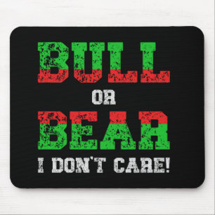 Bull of Beer Ik geef niet om Grunge Trader Muismat