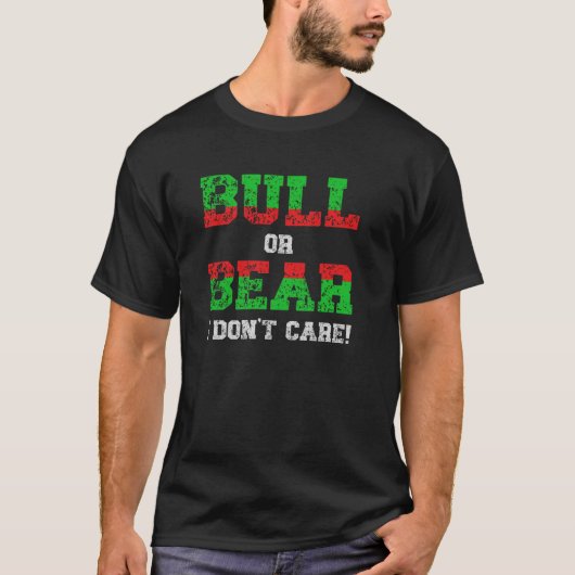 Bull of Beer Ik geef niet om Grunge Trader T-shirt (Voorkant)