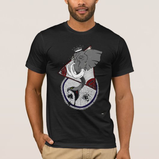 bull olifant met slangenstam t-shirt (Voorkant)