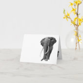 Bull-olifant - Tekening in potlood Kaart (Gele Bloem)