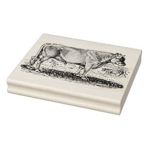  Bull op Boerderij Rubber Art Stamp Rubberstempel