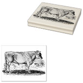  Bull op Boerderij Rubber Art Stamp Rubberstempel (Gestempeld)