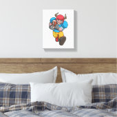 Bull op poorten met Football en Helm Canvas Afdruk (Insitu (Slaapkamer))