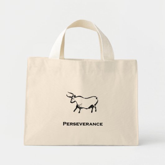 Bull Perseverance Zwart Mini Tote Bag (Voorkant)