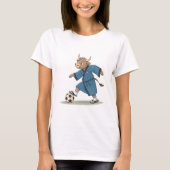 Bull playing soccer in karate kimono t-shirt (Voorkant)
