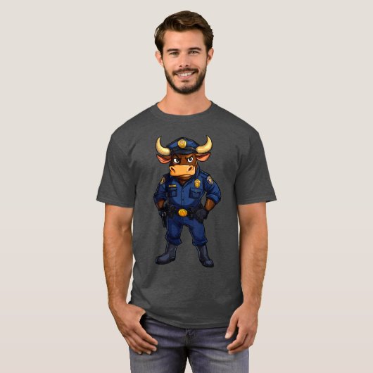 Bull policeman T-Shirt (Voorkant volledig)