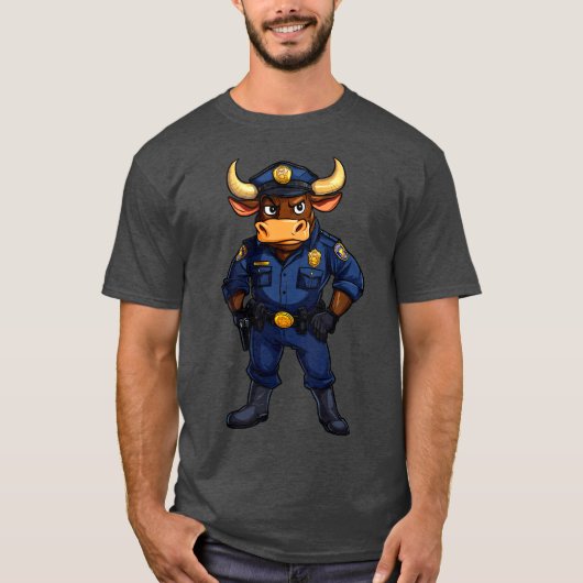 Bull policeman T-Shirt (Voorkant)