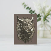 Bull Portrait Briefkaart (Staand voorkant)