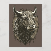 Bull Portrait Briefkaart (Voorkant)