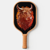 Bull Portrait Briefkaart Pickleball Paddle (Achterkant)