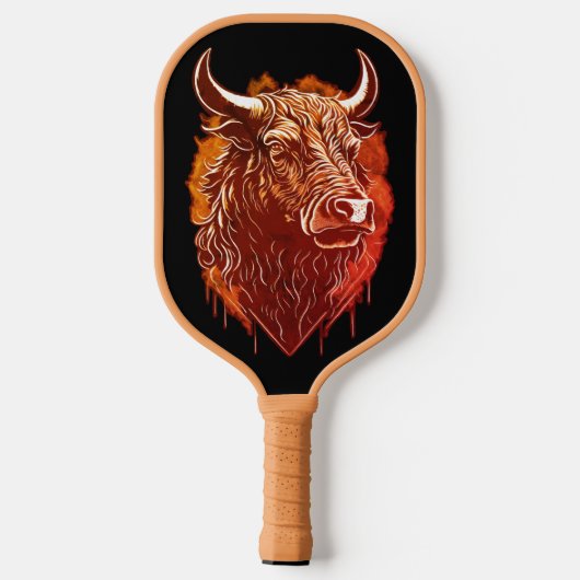 Bull Portrait Briefkaart Pickleball Paddle (Achterkant)