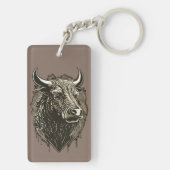 Bull Portrait Briefkaart Sleutelhanger (achterkant)