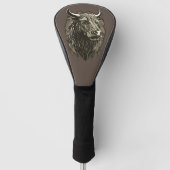 Bull Portrait Golfheadcover (Voorkant)