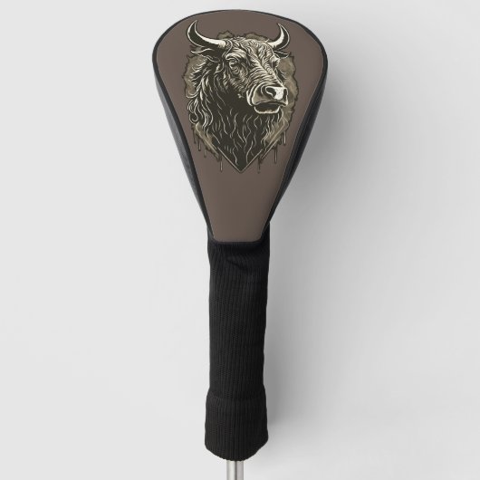 Bull Portrait Golfheadcover (Voorkant)