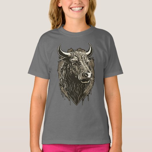 Bull Portrait T-shirt (Voorkant)