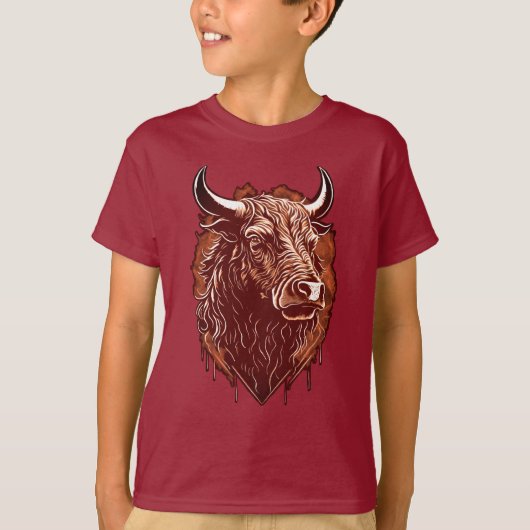 Bull Portrait T-shirt (Voorkant)