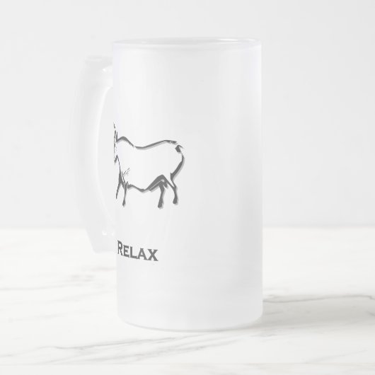 Bull Relax Zwart Matglas Bierpul (Voorkant links)