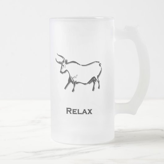 Bull Relax Zwart Matglas Bierpul (Rechts)