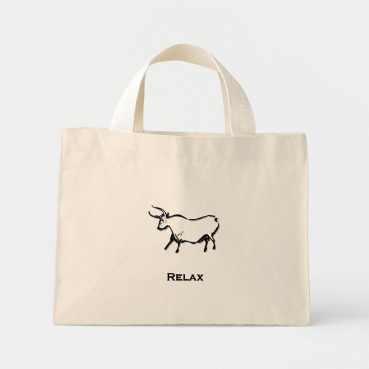 Bull Relax Zwart Mini Tote Bag (Voorkant)