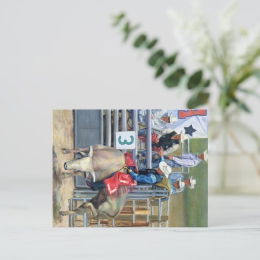 Bull Ride Briefkaart (Staand voorkant)