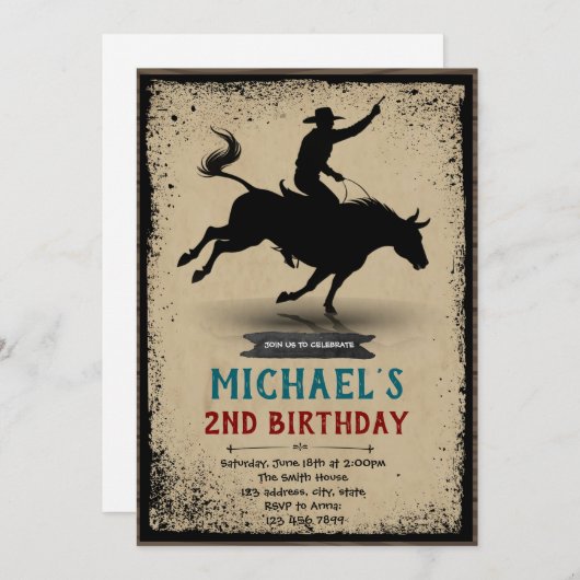 Bull ride party uitnodiging